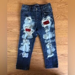 Old Navy Custom Distressed + Embellished Skinny Jeans